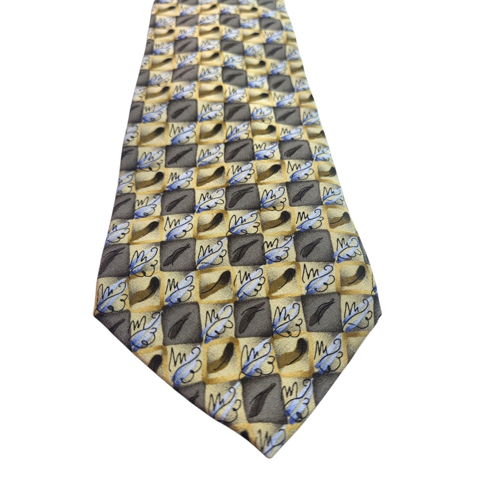 J. Garcia Silk Necktie Abstract Checkered Pattern Designer Tie